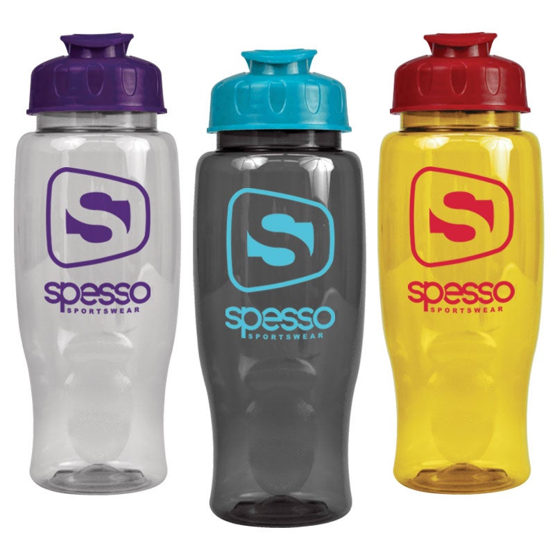 Flip Top Water Bottle Transparent USA Made 27 oz Eco